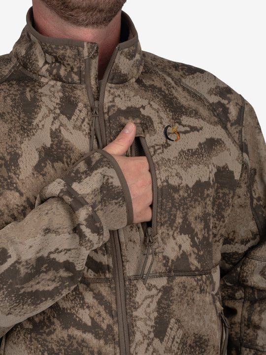 Zippered chest pocket
