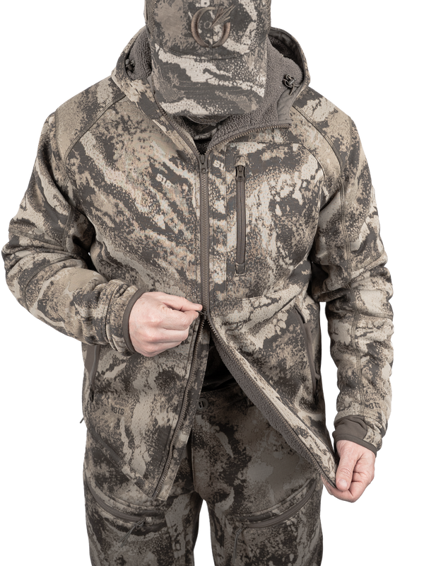 Two-way YKK front zipper with adjustable drawstring at waist and hood