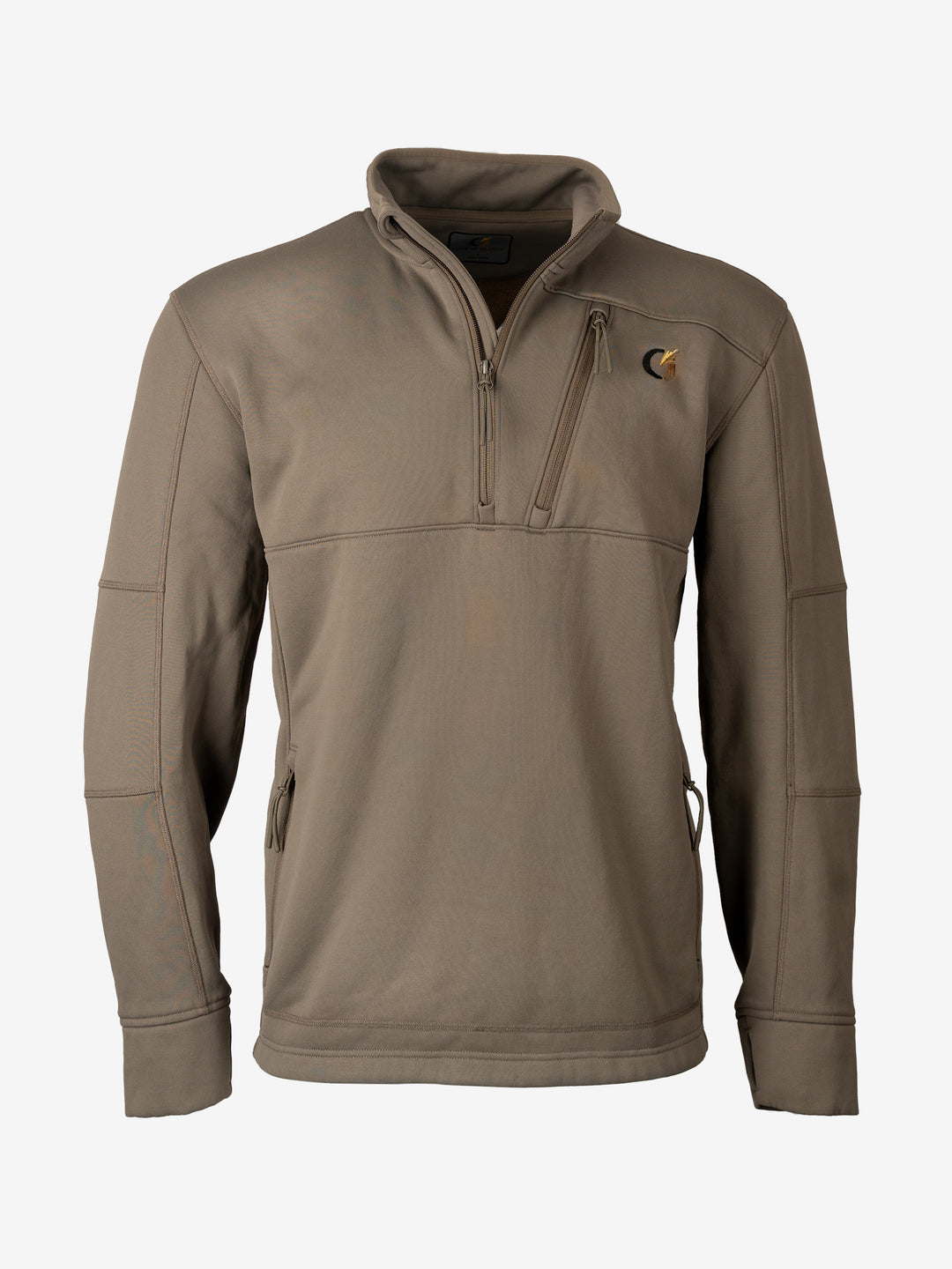 Merino MidFleece 1/2 Zip in the DeadFjall colorway, front view with the half zip and stand up collar.