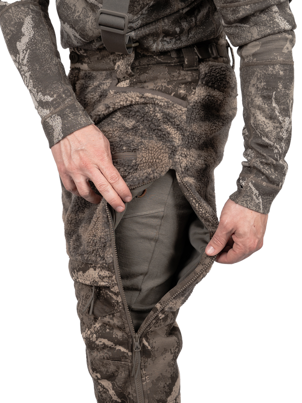 Full-length side zippers on both legs