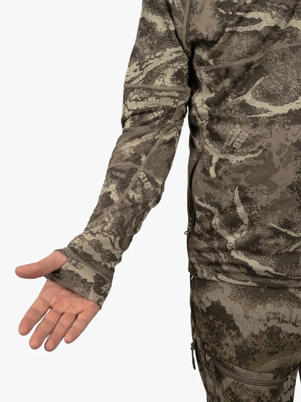 2-Piece stretch sleeve cuffs with thumb holes