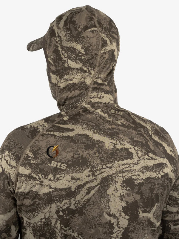 Attached retractable facemask in back neck