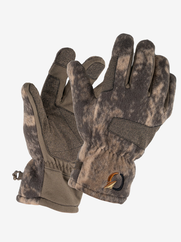 Zone7 Versa Glove pair in S-18 Camo, one glove showing the back of the hand and the other the reinforced palm.